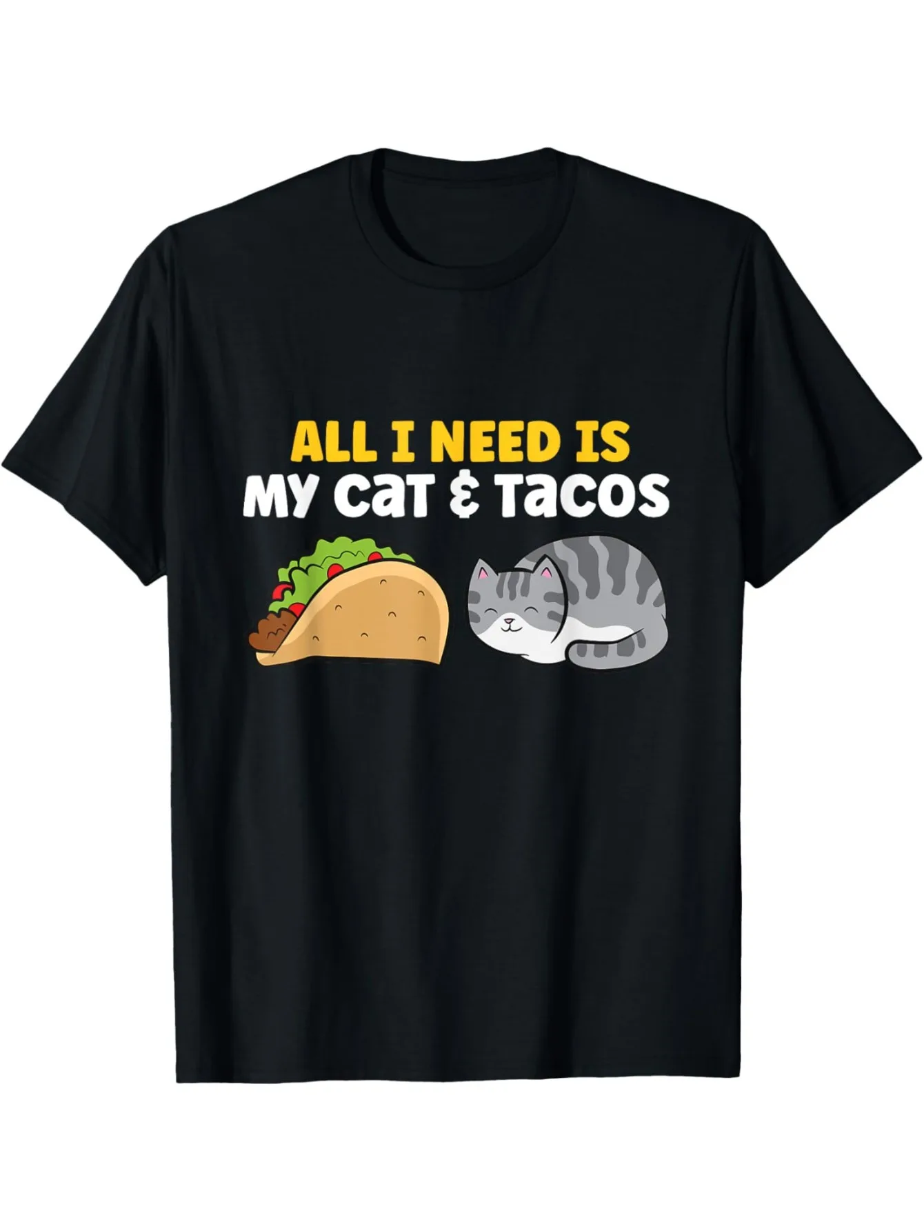 All I Need Is My Cat and Tacos Graphic Tee Soft Cotton Casual Crewneck T-Shirt for Cat Lovers
All I Need Is My Cat and Tacos Graphic Tee Soft Cotton Casual Crewneck T-Shirt for Cat Lovers