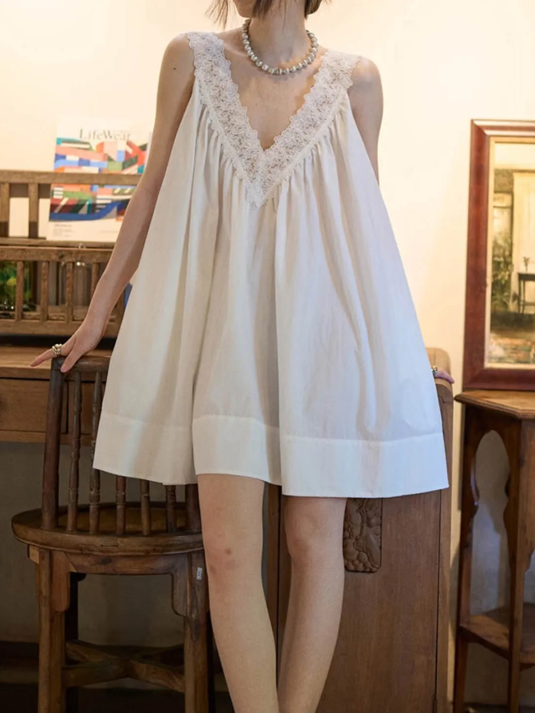 Summer New V-ne Svel Lace ort Skirt Dr Loose Women's Cotton Nylon Blend DBNY Trendy Girlfriend Brand
Summer New V-ne Svel Lace ort Skirt Dr Loose Women's Cotton Nylon Blend DBNY Trendy Girlfriend Brand