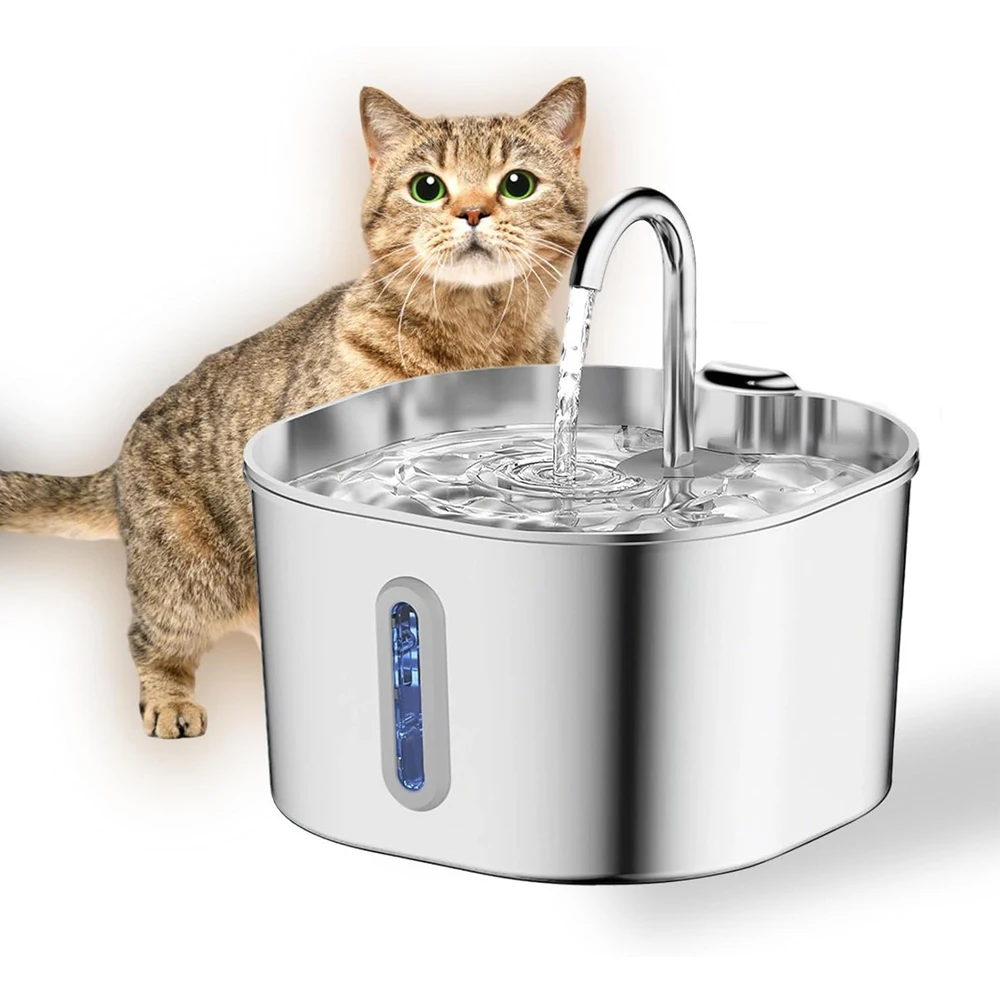 2.2L Automatic Cat Water Fountain Square Stainless Steel Pet Water Feeder Dog Water Fountain with window(No 5V 1A Plug)
2.2L Automatic Cat Water Fountain Square Stainless Steel Pet Water Feeder Dog Water Fountain with window(No 5V 1A Plug)