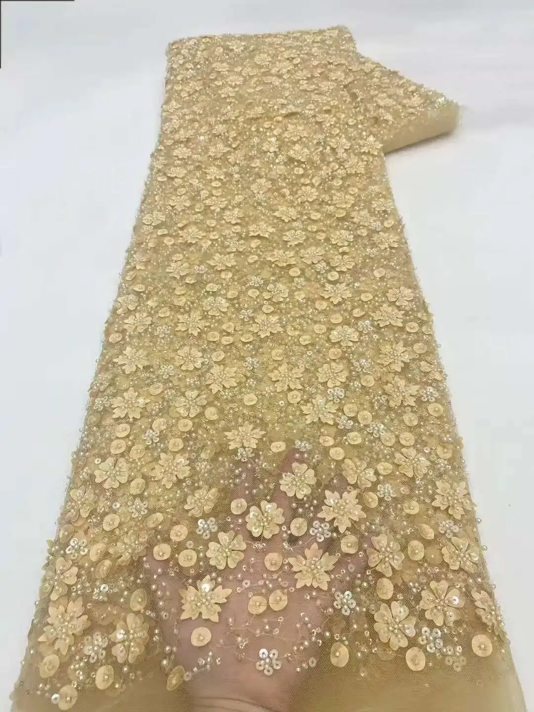 African Heavy Beaded Lace Fabric 2025 High Quality Nigerian Sequin Pearl Lace French Tulle Fabric for Wedding Party Dress
African Heavy Beaded Lace Fabric 2025 High Quality Nigerian Sequin Pearl Lace French Tulle Fabric for Wedding Party Dress