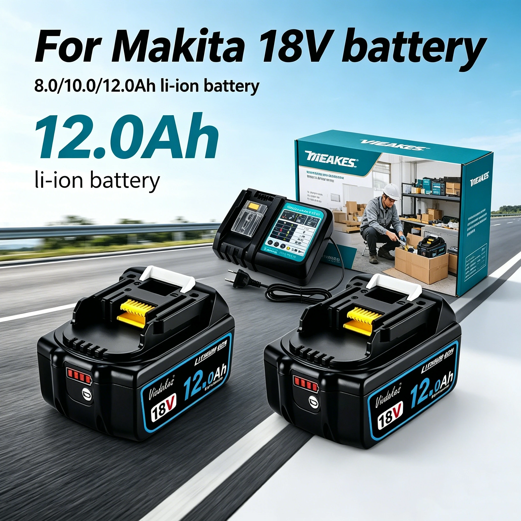 For Makita 8ah/10ah/12AH Battery replaceable for Makita 18V Battery ,power tools DDF487 DGA404 DTW700 Lithium-ion Battery
For Makita 8ah/10ah/12AH Battery replaceable for Makita 18V Battery ,power tools DDF487 DGA404 DTW700 Lithium-ion Battery