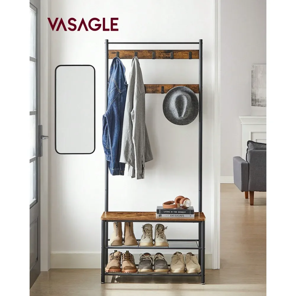 Coat Rack, Hall Tree With Shoe Storage Bench, Entryway Bench With Shoe Storage, 3In1, Steel Frame, For Entryway, 12.6 X 27.6 X
Coat Rack, Hall Tree With Shoe Storage Bench, Entryway Bench With Shoe Storage, 3In1, Steel Frame, For Entryway, 12.6 X 27.6 X