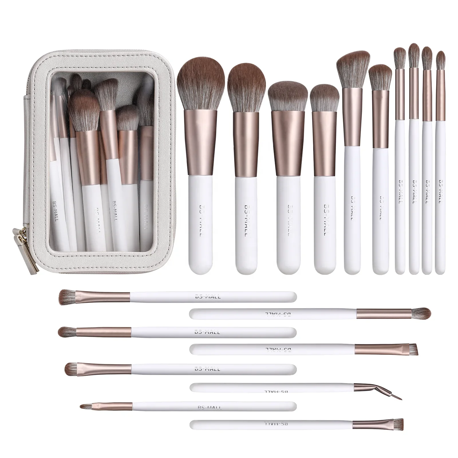 # Hot BS-MALL High End Makeup Brushes Set Kit Luxury 18PCS White Private Label Makeup Brushes With PVC Cosmetic Bag
# Hot BS-MALL High End Makeup Brushes Set Kit Luxury 18PCS White Private Label Makeup Brushes With PVC Cosmetic Bag
