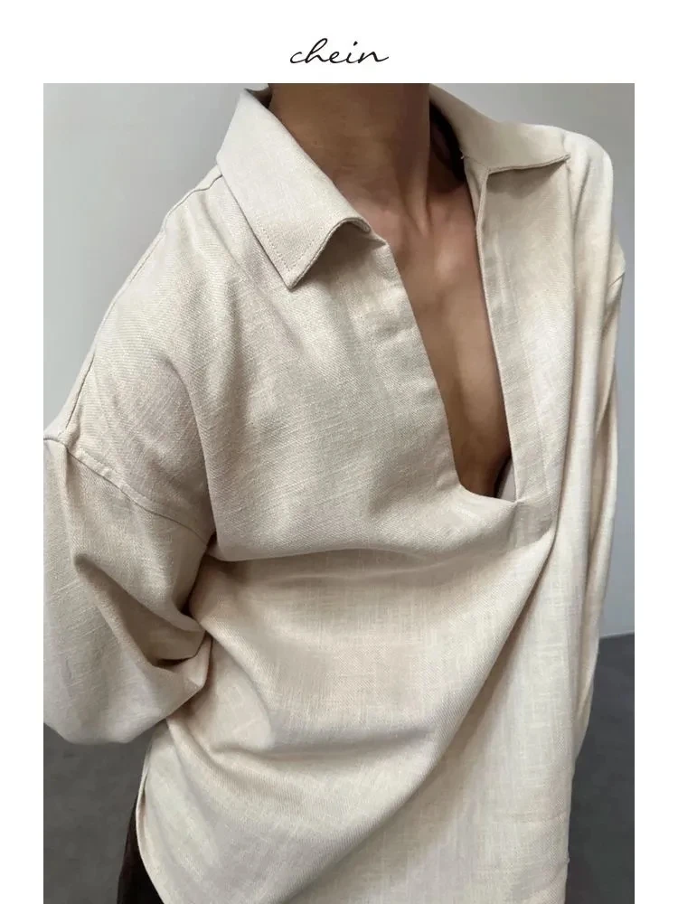 Faionable Men's Long Sve Cotton Linen Loose irt Simple High-End Feeling Cool Lazy Sle Spring irt Casual Ne
Faionable Men's Long Sve Cotton Linen Loose irt Simple High-End Feeling Cool Lazy Sle Spring irt Casual Ne