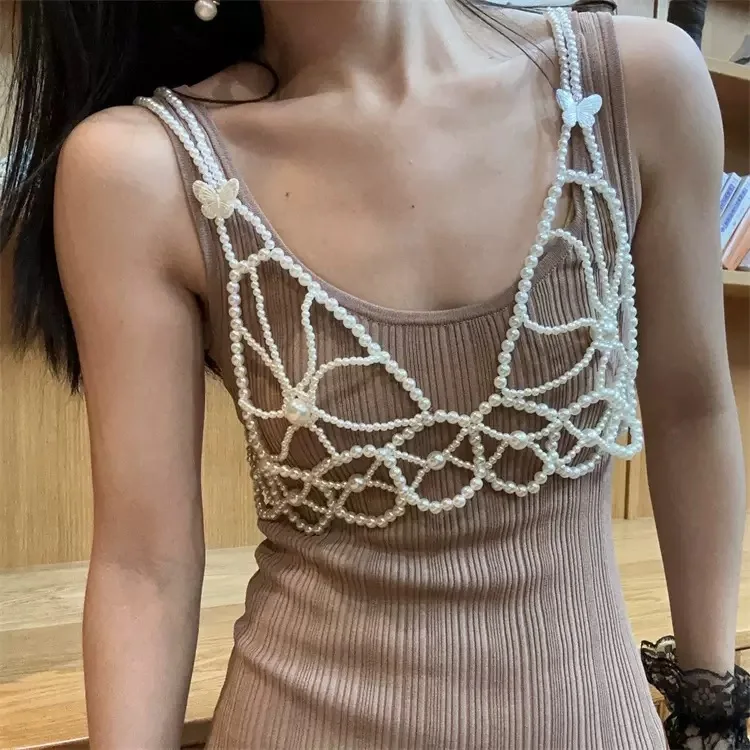 2024 Fashion personality Butterfly pearl flower string bra chest chain chest jewelry
2024 Fashion personality Butterfly pearl flower string bra chest chain chest jewelry