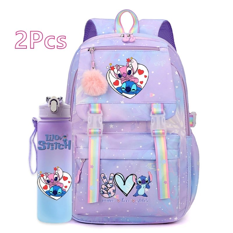 2Pcs/Set Lilo Stitch Backpack for Girl School Teen Student Mochila 750Ml Outdoor Sports Water Bottle Women Knapsack Water Cup
2Pcs/Set Lilo Stitch Backpack for Girl School Teen Student Mochila 750Ml Outdoor Sports Water Bottle Women Knapsack Water Cup