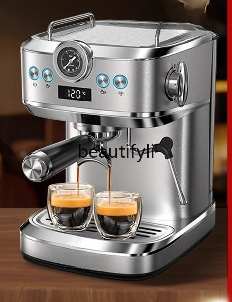 Italian-style Coffee Machine for Home Use, Small Size, Semi-automatic with Integrated Steam Milk Frother 
Italian-style Coffee Machine for Home Use, Small Size, Semi-automatic with Integrated Steam Milk Frother
