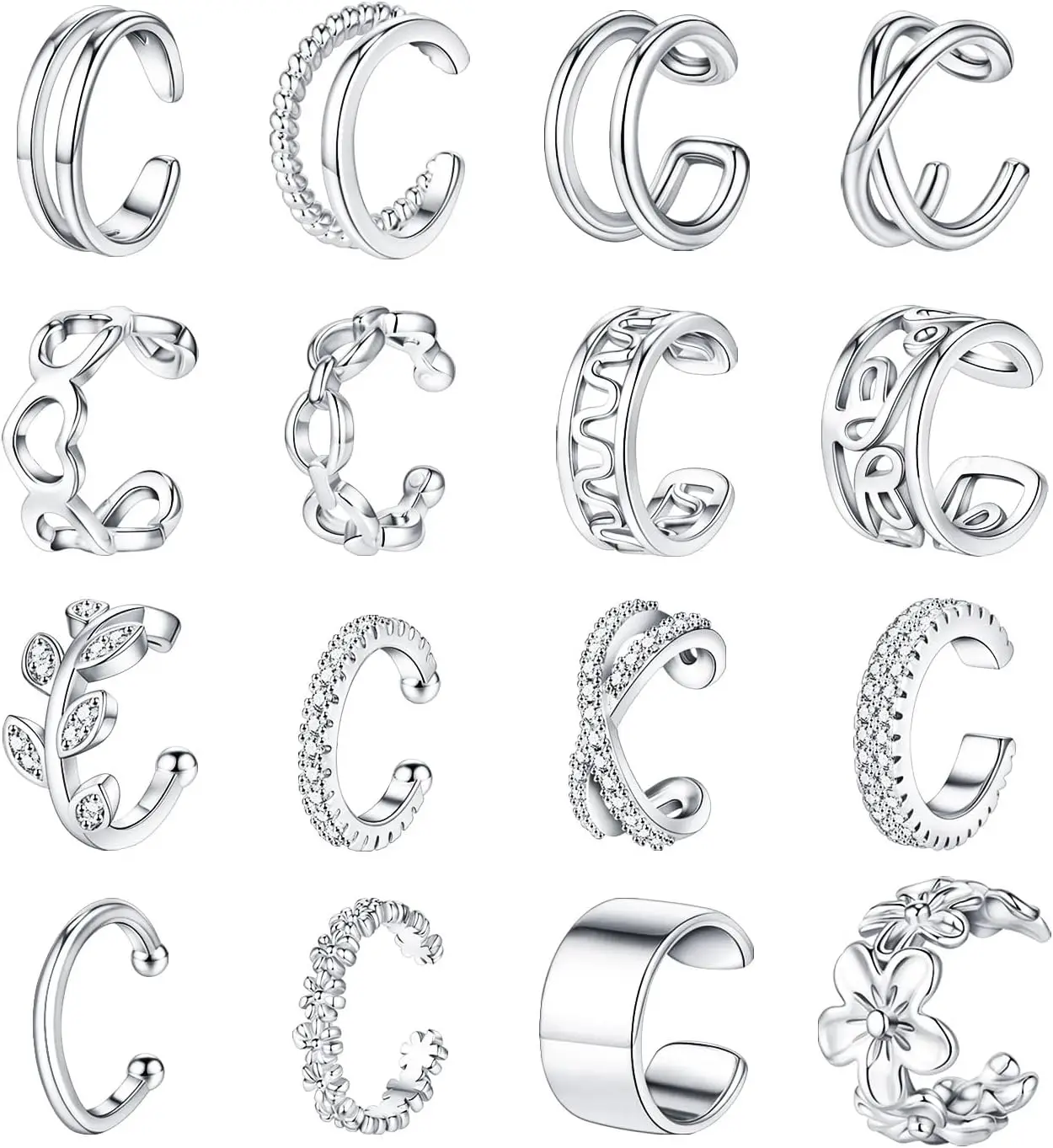 16Pcs Ear Cuffs for Women Non Piercing 14K Golded Silver Ear Cuffs Earrings Non Pierced Clips On
16Pcs Ear Cuffs for Women Non Piercing 14K Golded Silver Ear Cuffs Earrings Non Pierced Clips On