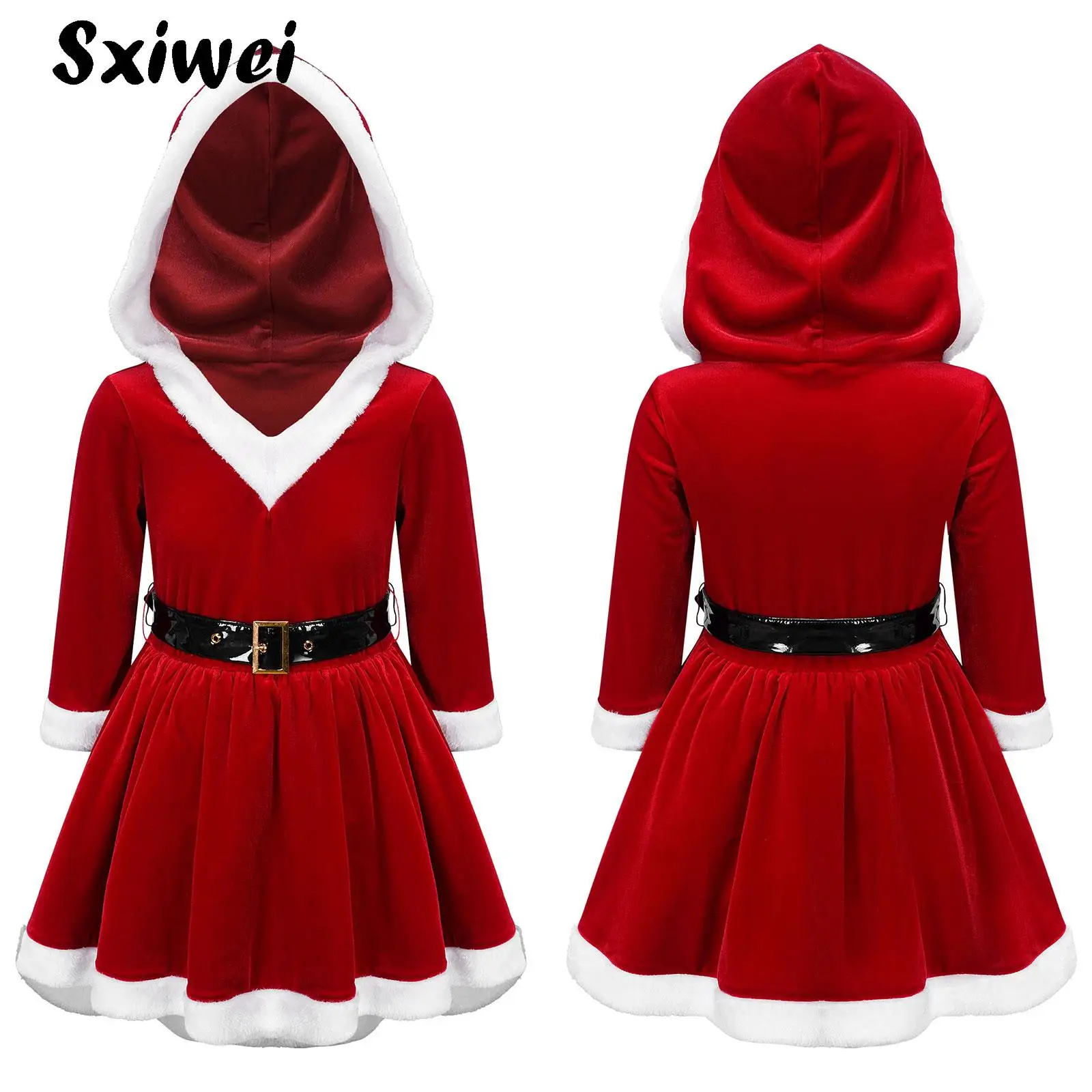 Hooded Santa Claus Costume for Girls Kids Christmas Velvet Dress Long Sleeves Halloween Xmas Party Princess Dress New Year Gift
Hooded Santa Claus Costume for Girls Kids Christmas Velvet Dress Long Sleeves Halloween Xmas Party Princess Dress New Year Gift