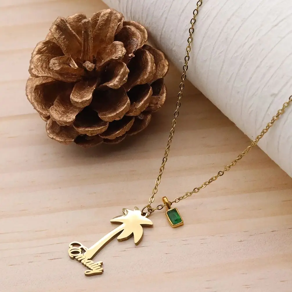 Todorova Custom Name Stainless Steel Coconut Palm Tree NecklaceTropical Beach Jewelry Gift For Him/Her
Todorova Custom Name Stainless Steel Coconut Palm Tree NecklaceTropical Beach Jewelry Gift For Him/Her