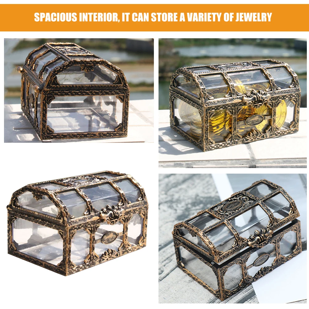 2Pcs Transparent Gemstone Box Treasure Chest Plastic Storage Vintage Decorative Jewelry Box Pirate Theme Party Favors Home
2Pcs Transparent Gemstone Box Treasure Chest Plastic Storage Vintage Decorative Jewelry Box Pirate Theme Party Favors Home