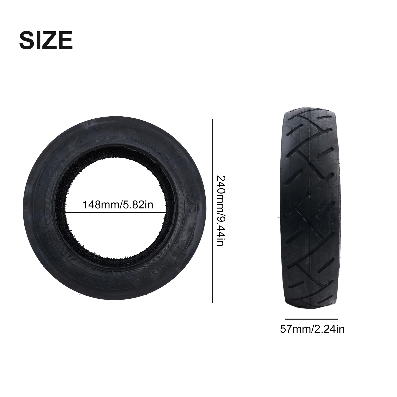 10*2 125 Electric Scooter Tire 10 Inch Pneumatic Rubber Tire Replacement with 148mm Inner Diameter for Electric Scooters
10*2 125 Electric Scooter Tire 10 Inch Pneumatic Rubber Tire Replacement with 148mm Inner Diameter for Electric Scooters