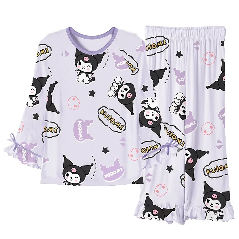 Популярные пижамные комплекты для девочек Sanrio, милый мягкий удобный Ночной костюм с мультяшным принтом, свободный комплект с длинными рукавами и круглым вырезом
Популярные пижамные комплекты для девочек Sanrio, милый мягкий удобный Ночной костюм с мультяшным принтом, свободный комплект с длинными рукавами и круглым вырезом