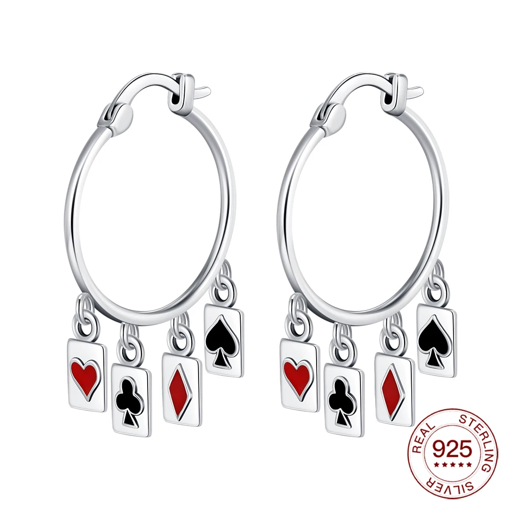 2025 925 Sterling Silver Earrings Poker Suit Earrings Original Earring For Ladies Fashion Friends Party Daily Wear Gifts
2025 925 Sterling Silver Earrings Poker Suit Earrings Original Earring For Ladies Fashion Friends Party Daily Wear Gifts