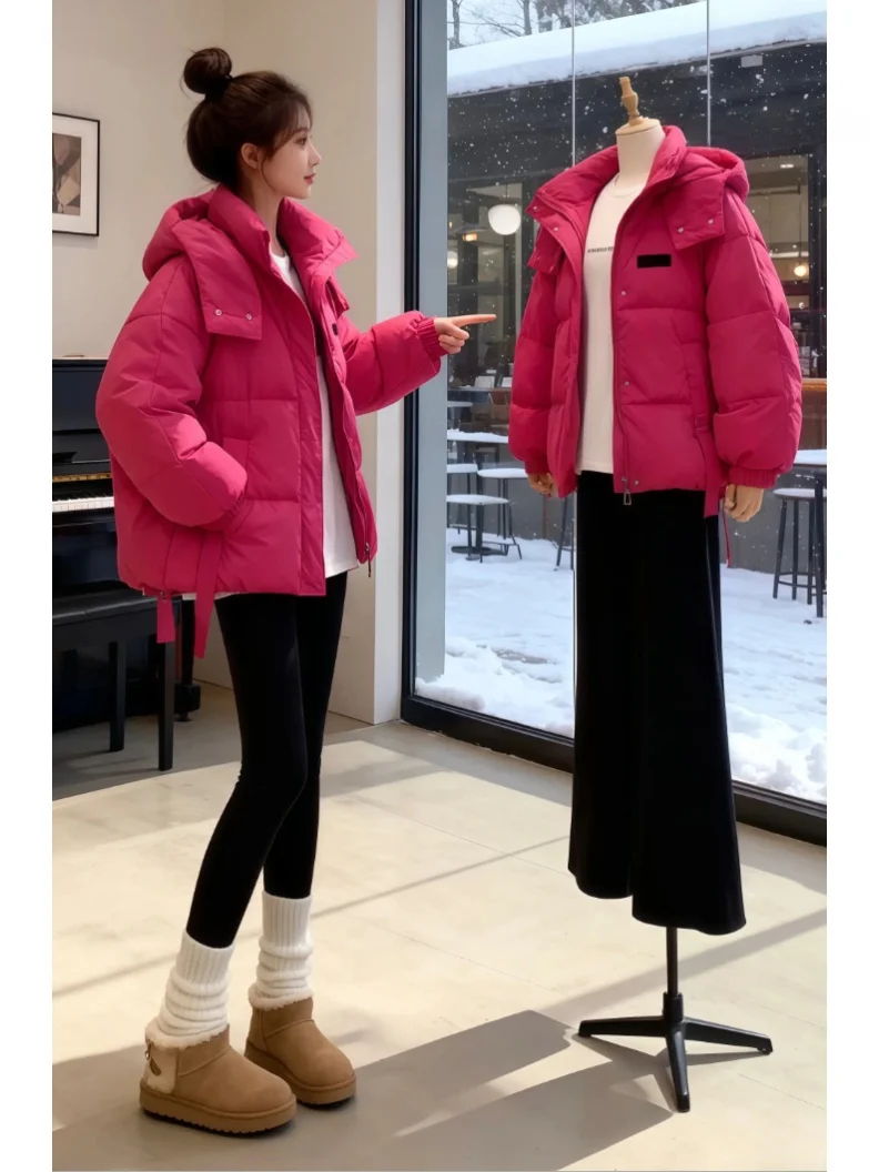 Fashionable Hooded down Cotton Jacket Women's Winter New Style Small Size Elegant Cotton Clothing Korean Version Loose Fit
Fashionable Hooded down Cotton Jacket Women's Winter New Style Small Size Elegant Cotton Clothing Korean Version Loose Fit