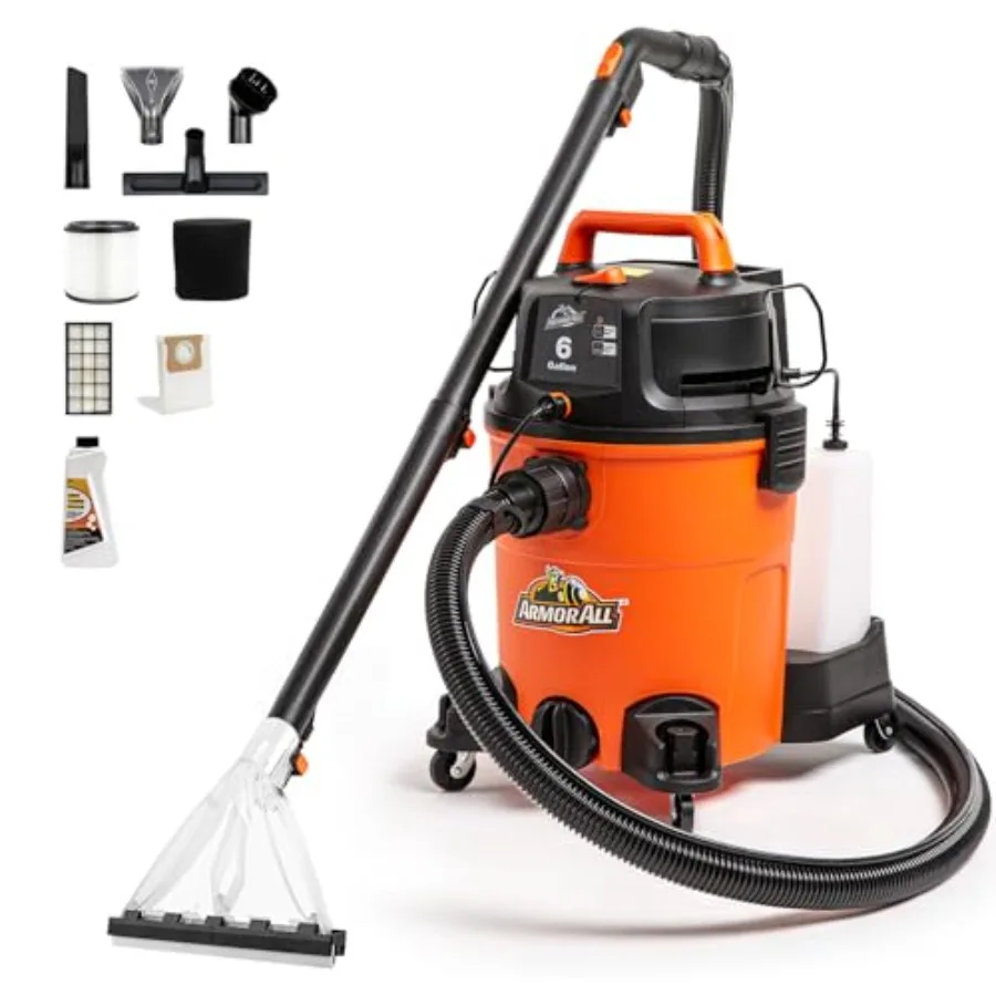 6-Gallon 5.5 Peak HP 3-in-1 Wet/Dry/Upholstery Shampoo Vacuum Cleaner with Red and Gray Design for Home Use High Efficiency Cle
6-Gallon 5.5 Peak HP 3-in-1 Wet/Dry/Upholstery Shampoo Vacuum Cleaner with Red and Gray Design for Home Use High Efficiency Cle