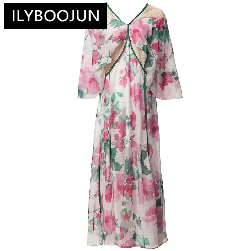 ILYBOOJUN Fashion Designer Women's New V-Neck Batwing Sleeved Loose Patchwork Printed See-Through Holiday A-Line Long Maxi Dress
ILYBOOJUN Fashion Designer Women's New V-Neck Batwing Sleeved Loose Patchwork Printed See-Through Holiday A-Line Long Maxi Dress