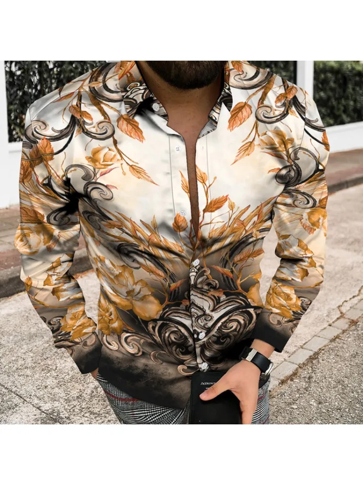 Autumn and Winter Men's Single Breasted Lapel Long Shirt Daily 3D Printing Luxury Retro Pattern Casual Button Cardigan Shirtgoth
Autumn and Winter Men's Single Breasted Lapel Long Shirt Daily 3D Printing Luxury Retro Pattern Casual Button Cardigan Shirtgoth