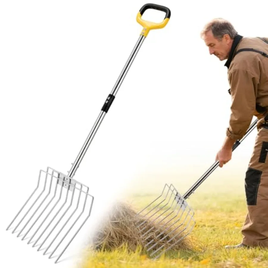 AugFir Pitchfork for Gardening 50" Multifunctional Stainless Steel Garden Pitchfork with Handle Suitable for Shoveling Fertiliz
AugFir Pitchfork for Gardening 50" Multifunctional Stainless Steel Garden Pitchfork with Handle Suitable for Shoveling Fertiliz