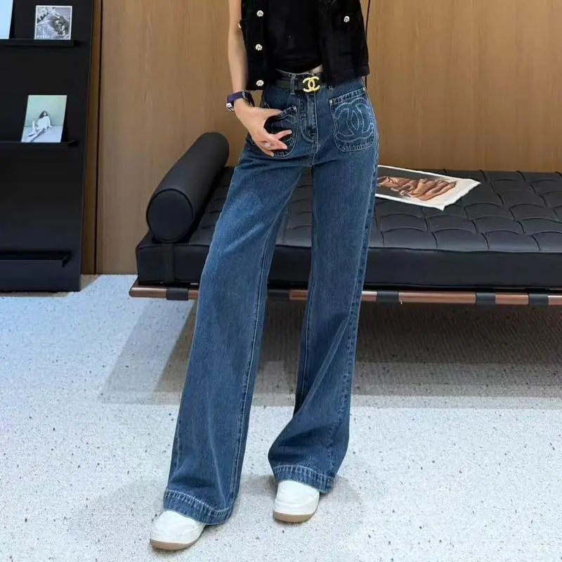 Deep Blue High Waist Straight Leg Denim Jeans Women's Autumn New Wide Leg Pants Pear Body ape Loose Slimming Long Trousers
Deep Blue High Waist Straight Leg Denim Jeans Women's Autumn New Wide Leg Pants Pear Body ape Loose Slimming Long Trousers