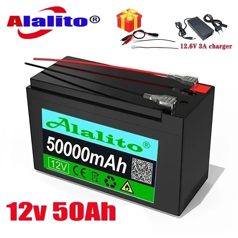 12V Battery 50Ah 18650 lithium battery pack Rechargeable battery for solar energy electric vehicle battery+12.6v3A charger
12V Battery 50Ah 18650 lithium battery pack Rechargeable battery for solar energy electric vehicle battery+12.6v3A charger