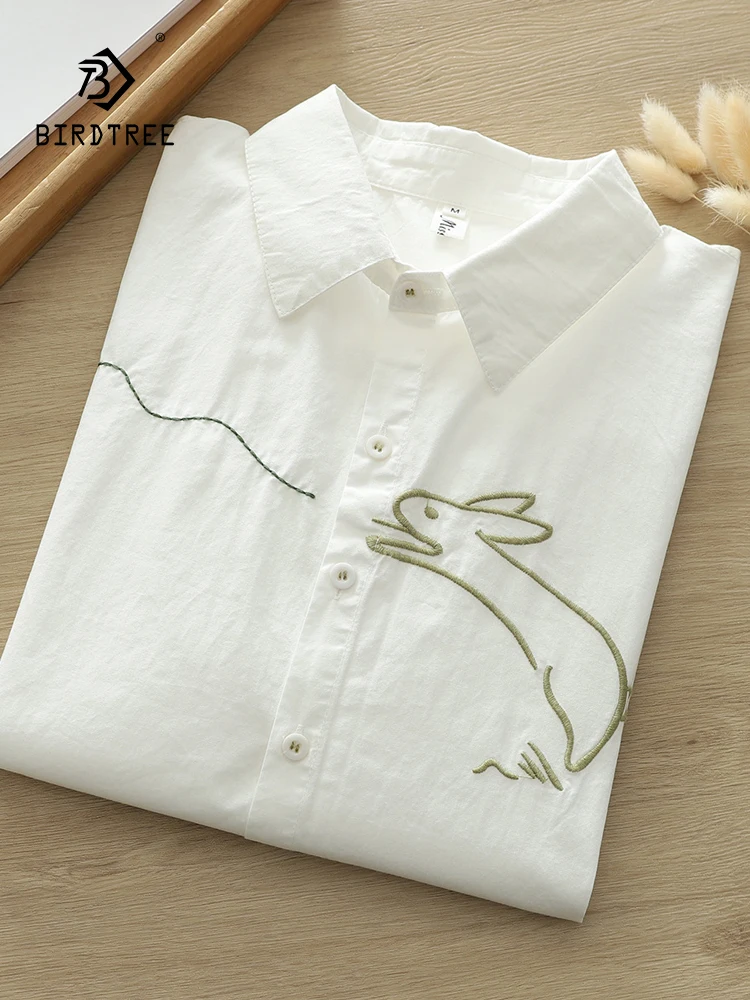 New 2025 Autumn Cotton Long Sleeve Shirt, Women Turn-down Collar Rabbit Embroidery, Mori Girl Sweet Casual Loose Blouse T58253CC
New 2025 Autumn Cotton Long Sleeve Shirt, Women Turn-down Collar Rabbit Embroidery, Mori Girl Sweet Casual Loose Blouse T58253CC