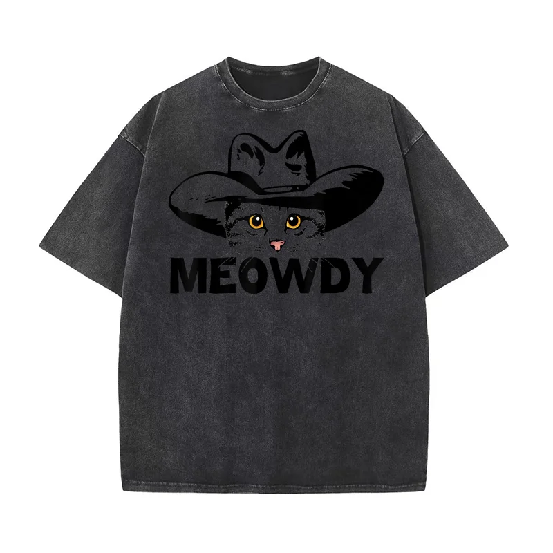 Meowdy Funny Mashup Between Meow and Howdy Cat Meme Pure Cotton T-shirt For Man Oversized Art Graphic Clothing Printed
Meowdy Funny Mashup Between Meow and Howdy Cat Meme Pure Cotton T-shirt For Man Oversized Art Graphic Clothing Printed