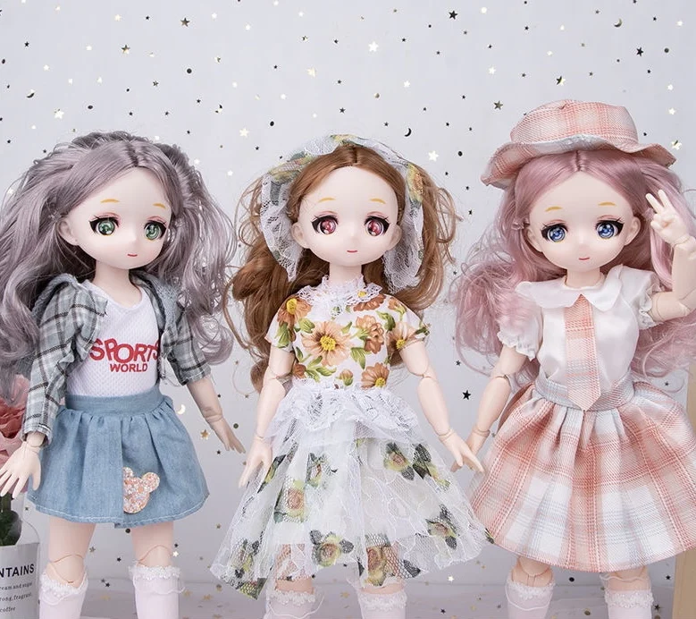 New 30cm Bjd Doll 12 Moveable Joints 1/6 Girls Dress 3D Brown Eyes Toy with Clothes Shoes Kids Toys for Girls Children Gift
New 30cm Bjd Doll 12 Moveable Joints 1/6 Girls Dress 3D Brown Eyes Toy with Clothes Shoes Kids Toys for Girls Children Gift