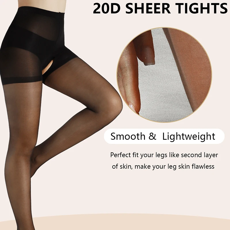 1 Pair 20D Sexy Open Crotch Sheer Tights for Women Summer High Waist Reinforced Toes Pantyhose Thin Nylon Party Tights Wholesale
1 Pair 20D Sexy Open Crotch Sheer Tights for Women Summer High Waist Reinforced Toes Pantyhose Thin Nylon Party Tights Wholesale