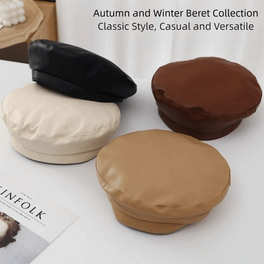 Sweet PU Leather Pearl Bow Beret Korean Style Solid Color Artist Hat Retro Design British Style Painter Hat Travel Use
Sweet PU Leather Pearl Bow Beret Korean Style Solid Color Artist Hat Retro Design British Style Painter Hat Travel Use