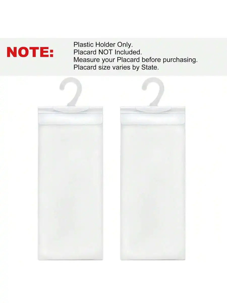 Clear Plastic Handicap Placard Holder For Car Rearview Mirror With Large Hook
Clear Plastic Handicap Placard Holder For Car Rearview Mirror With Large Hook