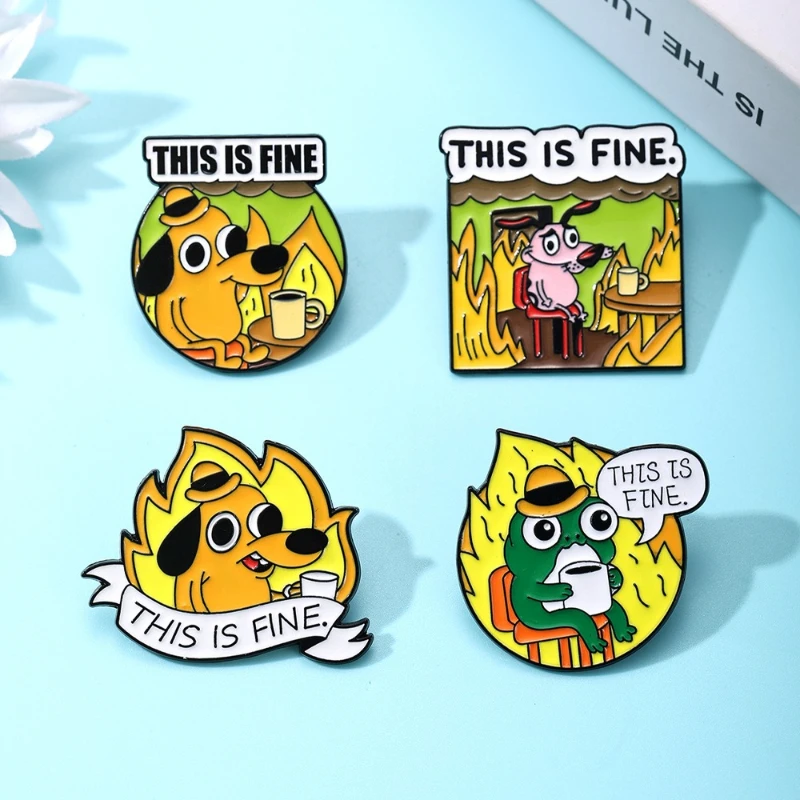 This is Fine Dog Expression Brooch Funny Alloy Badge Pin Funny Unisex for DIY Clothes Bags Shoes Hat Scarf T-shirt Jeans
This is Fine Dog Expression Brooch Funny Alloy Badge Pin Funny Unisex for DIY Clothes Bags Shoes Hat Scarf T-shirt Jeans