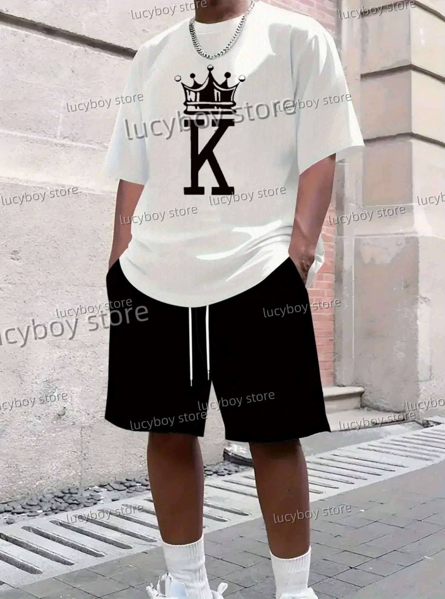 Summer Men's Tracksuit 2 Pieces Set K Crown Print Printed Casual Sport Wear T-Shirt Set Men's Tracksuit 2 Pieces Set Clothes
Summer Men's Tracksuit 2 Pieces Set K Crown Print Printed Casual Sport Wear T-Shirt Set Men's Tracksuit 2 Pieces Set Clothes