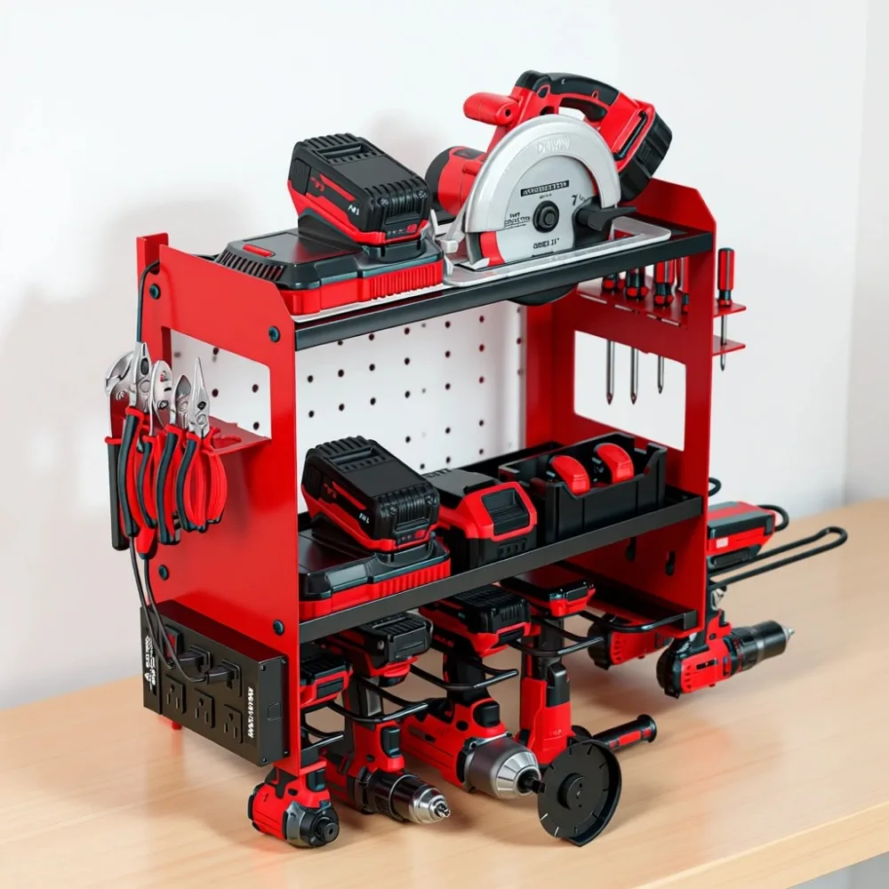 Wall Mount Power Tool Organizer with Charging Station Battery Storage Rack Heavy Duty Drill Holder Metal Shelf
Wall Mount Power Tool Organizer with Charging Station Battery Storage Rack Heavy Duty Drill Holder Metal Shelf
