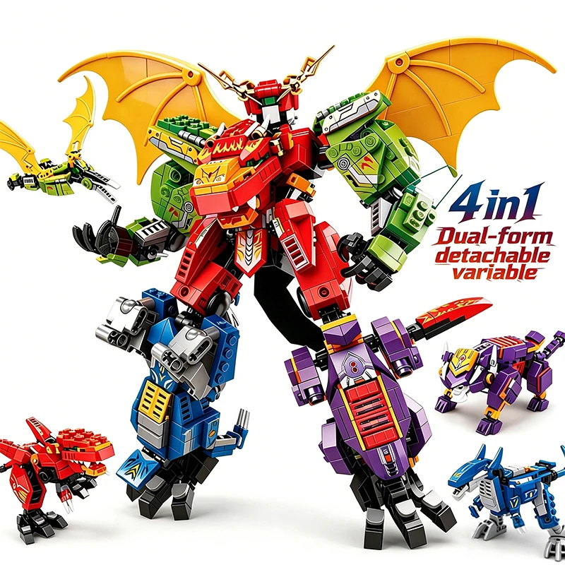 Dinosaur Mech Building Blocks 4in1 Transforming Robot Building Block Dinosaur Animal Building Blocks Childrens Toy Birthday Gift
Dinosaur Mech Building Blocks 4in1 Transforming Robot Building Block Dinosaur Animal Building Blocks Childrens Toy Birthday Gift