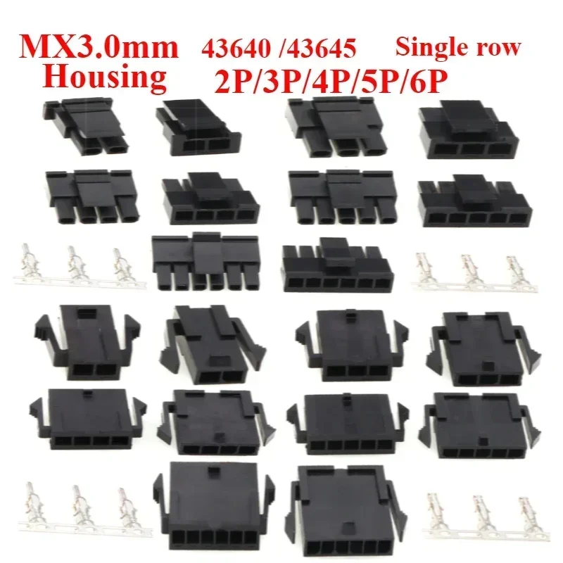 10 30 50 sets 3.0 mm Micro-Fit 3.0 Connector Receptacle Housing 2Pin 3 4 5 6 Circuit Plug House Terminal 43640 43645 MX3.0mm
10 30 50 sets 3.0 mm Micro-Fit 3.0 Connector Receptacle Housing 2Pin 3 4 5 6 Circuit Plug House Terminal 43640 43645 MX3.0mm