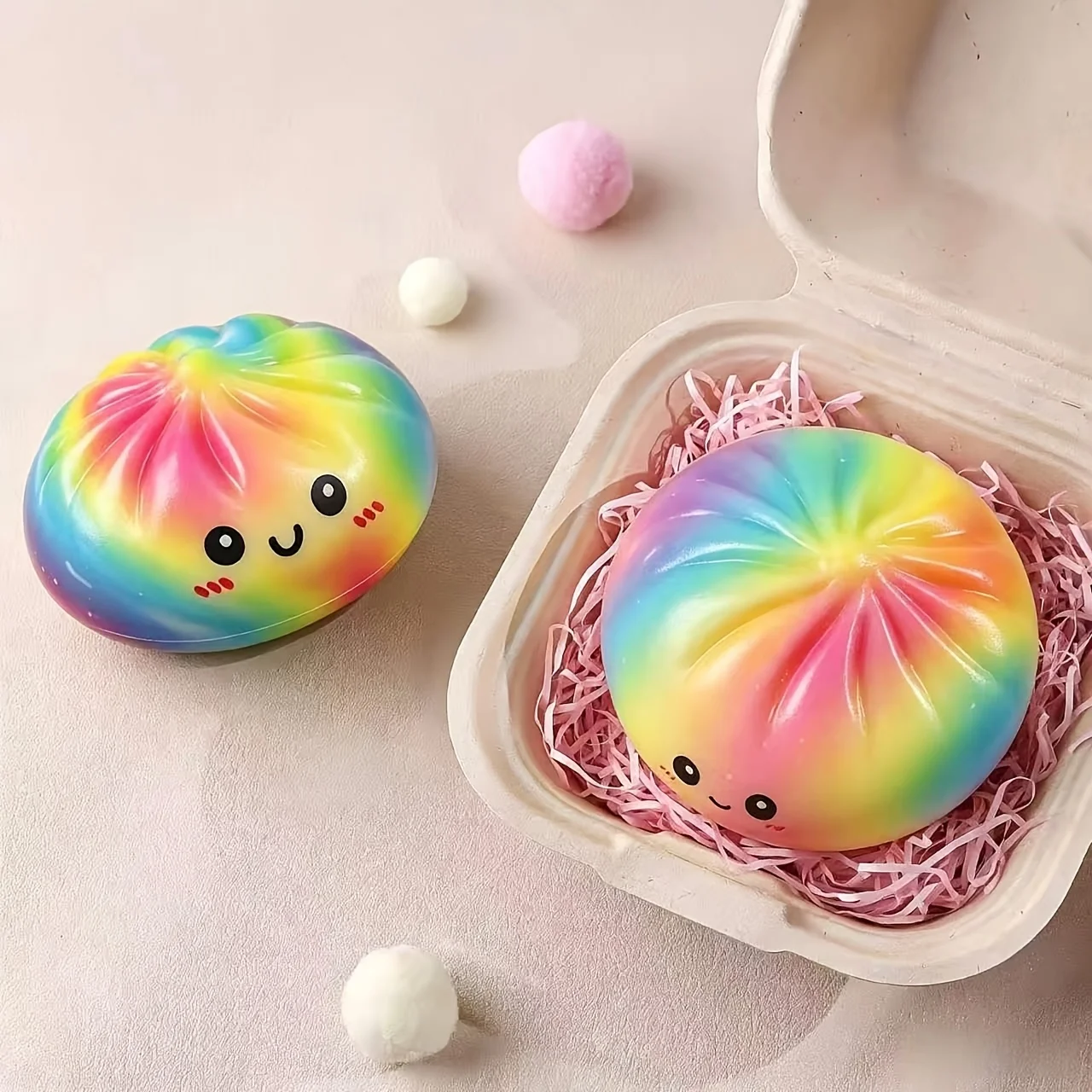 Rainbow Smiley Bun Squishy Toy Slow Rising Fidget Toy Stress Relief ASMR Decompression Anti Anxiety Desktop Prank Novelty Gift
Rainbow Smiley Bun Squishy Toy Slow Rising Fidget Toy Stress Relief ASMR Decompression Anti Anxiety Desktop Prank Novelty Gift