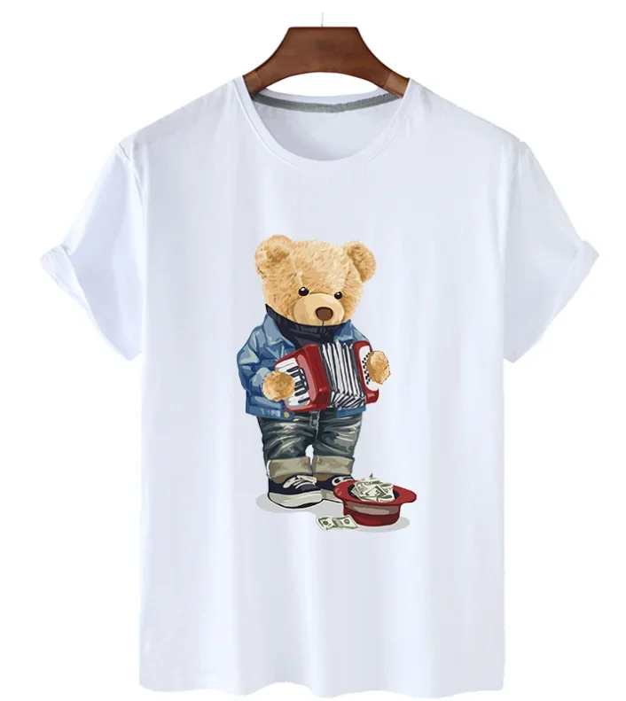 Women Fashion Bear Print Round Neck Short Sleeve T-shirt Casual Ins Style Ladies Vintage Cotton High Quality Graphic T Shirts
Women Fashion Bear Print Round Neck Short Sleeve T-shirt Casual Ins Style Ladies Vintage Cotton High Quality Graphic T Shirts