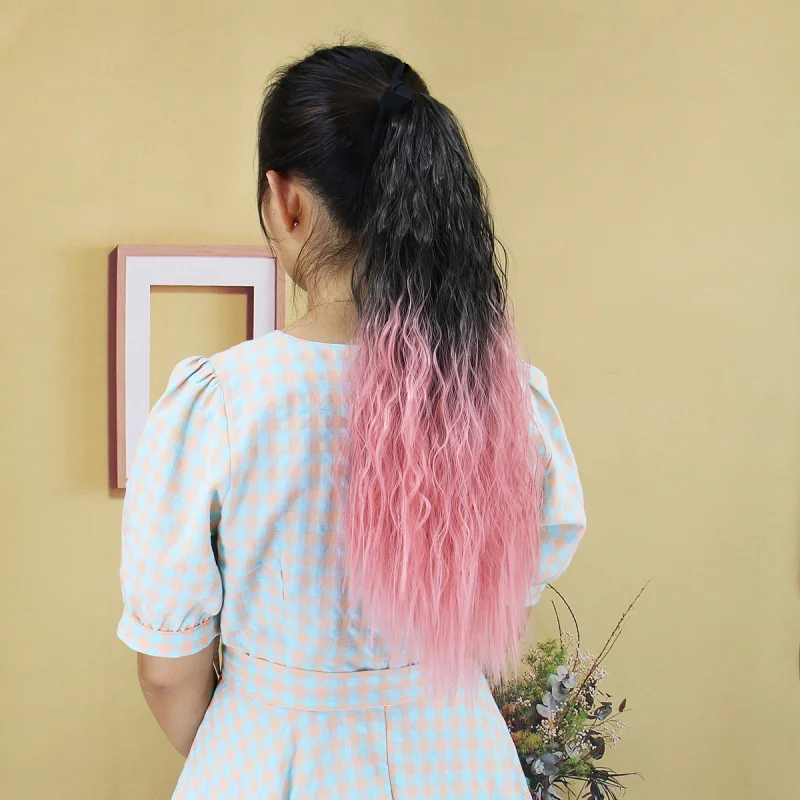 European and American High-Temperature Silk Tie-Wig Fashion New Pink Ribbon Ponytail Corn Silk Braid
European and American High-Temperature Silk Tie-Wig Fashion New Pink Ribbon Ponytail Corn Silk Braid