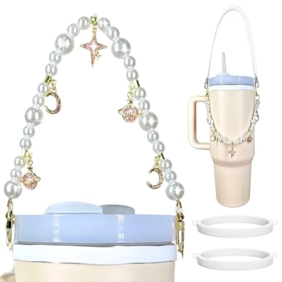 Ремешок для чашки с жемчугом для силиконовой ручки для бутылки с водой, подвеска для чашки, подходит для большинства аксессуаров для бутылок емкостью 840 унций, белый
Ремешок для чашки с жемчугом для силиконовой ручки для бутылки с водой, подвеска для чашки, подходит для большинства аксессуаров для бутылок емкостью 840 унций, белый