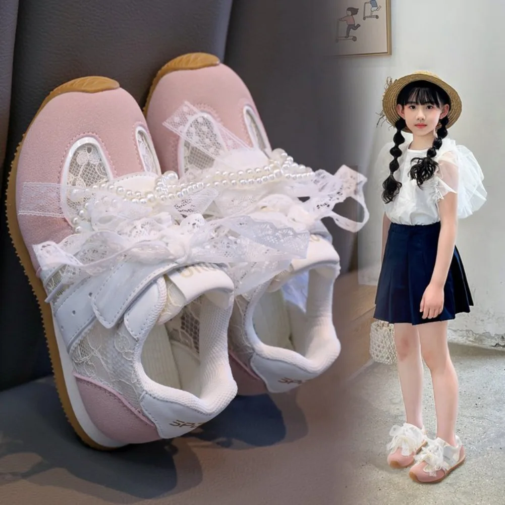 Kids Sport Sneakers for Girl 2026 Summer Pearl Lace Mary Jane Flats Lightweight Non-Slip Back To School Children Running Sandals
Kids Sport Sneakers for Girl 2026 Summer Pearl Lace Mary Jane Flats Lightweight Non-Slip Back To School Children Running Sandals