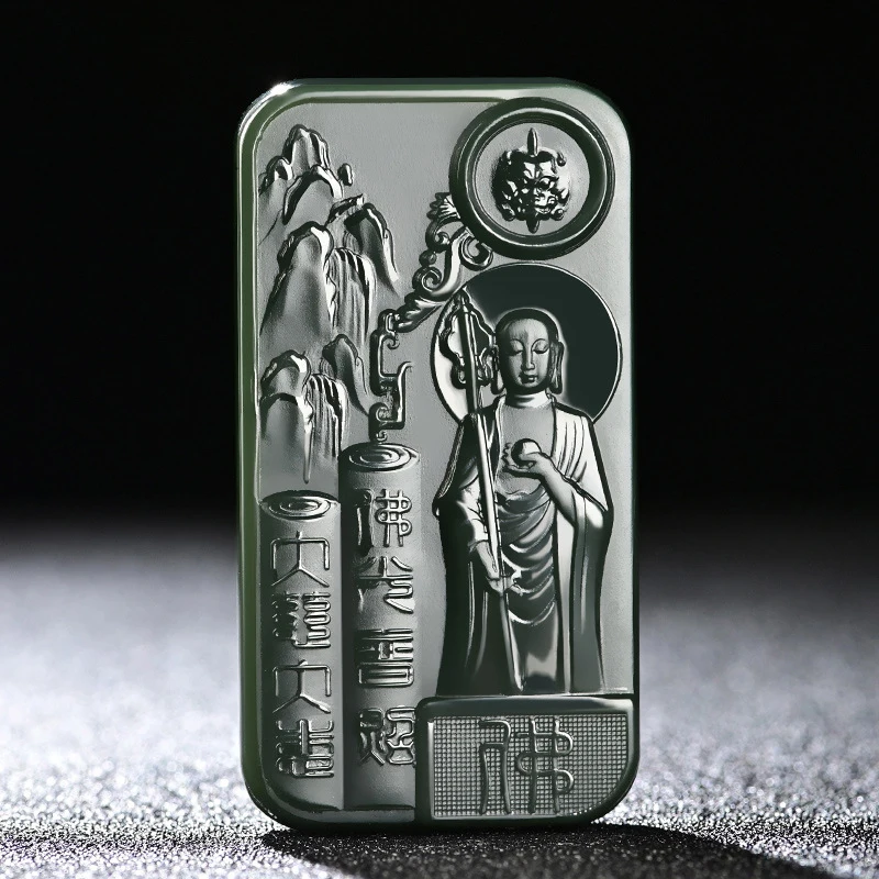 Hetian Qingyu Taqing Fine Material Guanyin Pendant Men, Ksitigarbha Bodhisattva Jade Amulet
Hetian Qingyu Taqing Fine Material Guanyin Pendant Men, Ksitigarbha Bodhisattva Jade Amulet