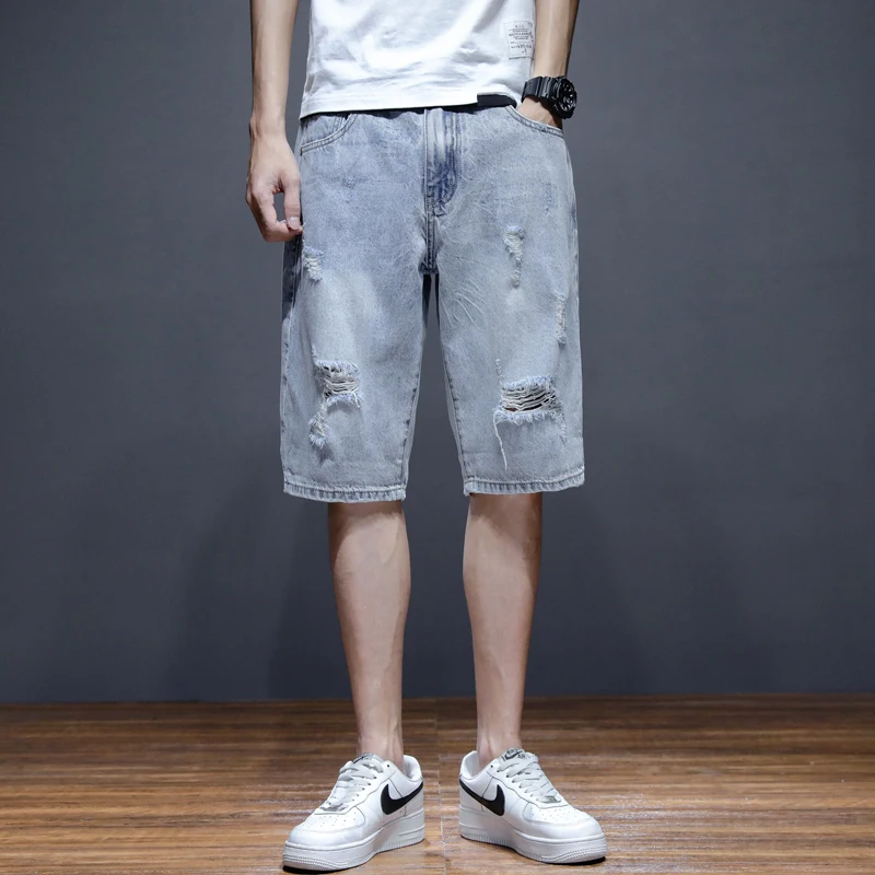 Ripped Jeans Shorts Men Summer Light Blue Straight Denim Shorts Man Hip Hop Distressed Holes Short Male Jeans Hombre Oversize 42
Ripped Jeans Shorts Men Summer Light Blue Straight Denim Shorts Man Hip Hop Distressed Holes Short Male Jeans Hombre Oversize 42