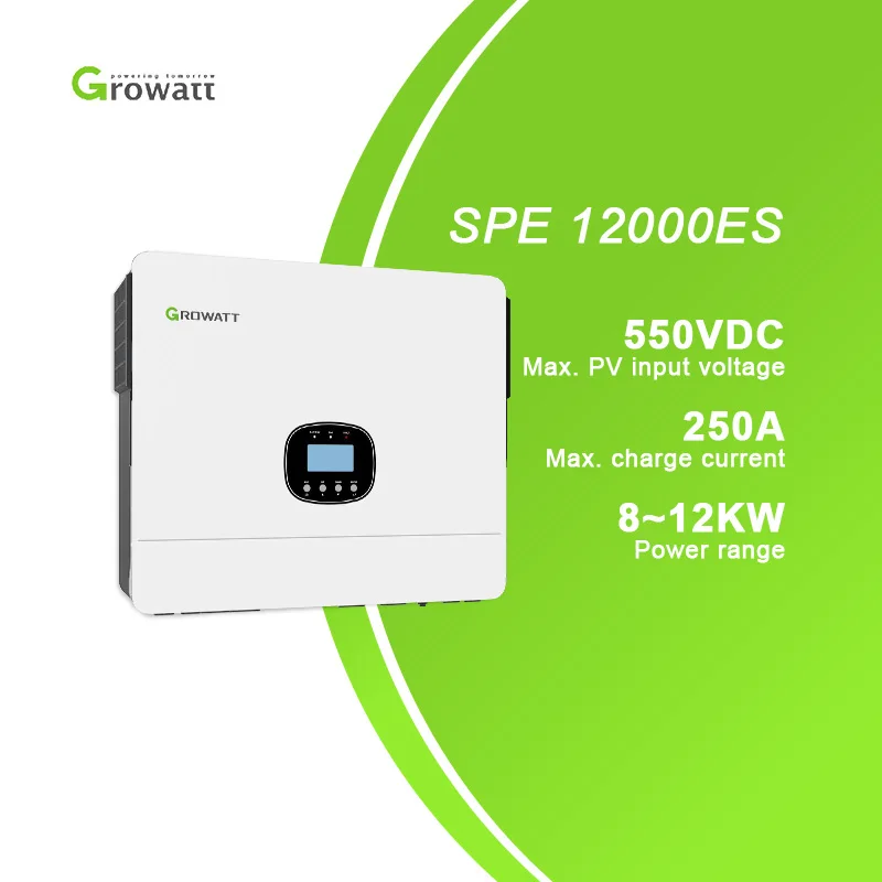 Growatt High Quality 2 Mppt Single Phase Hybrid Inverter Top 10 Global Inverter Supplier Spe 12000 ES for Home Use
Growatt High Quality 2 Mppt Single Phase Hybrid Inverter Top 10 Global Inverter Supplier Spe 12000 ES for Home Use