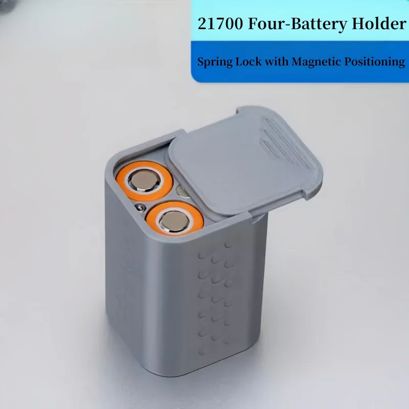 21700 Battery Storage Box 21700 battery case for 4 Batteries with Sliding Cover, Spring Lock, and Magnetic Positioning
21700 Battery Storage Box 21700 battery case for 4 Batteries with Sliding Cover, Spring Lock, and Magnetic Positioning