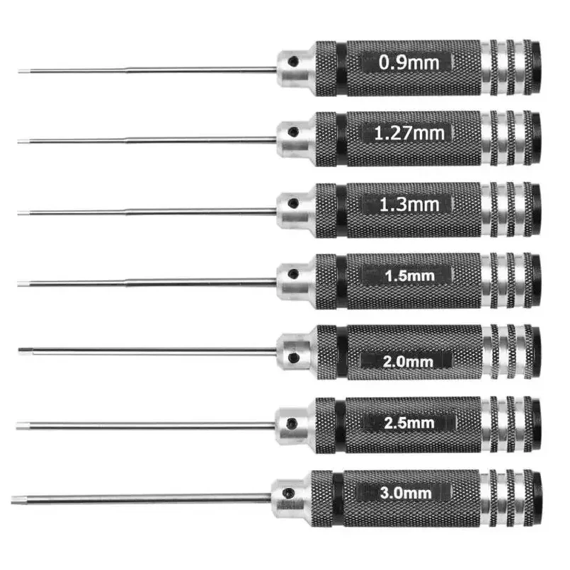 0.9/1.27/ 1.3/ 1.5/ 2.0/ 2.5/ 3.0mm White Steel Hex Screwdriver Tool Kit for RC Helicopter Airplane Car Drone Aircraft Model Rep
0.9/1.27/ 1.3/ 1.5/ 2.0/ 2.5/ 3.0mm White Steel Hex Screwdriver Tool Kit for RC Helicopter Airplane Car Drone Aircraft Model Rep