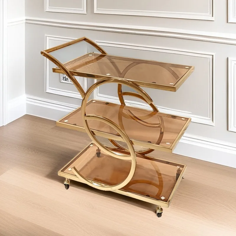 Hotel stainless steel dining cart Tempered glass Shelf Restaurant Mobile wine cart Dining cart
Hotel stainless steel dining cart Tempered glass Shelf Restaurant Mobile wine cart Dining cart