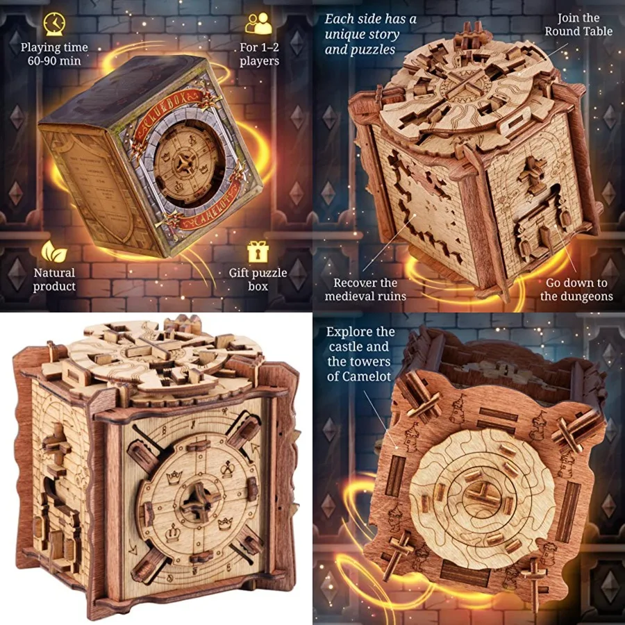 Cluebox The Trial of Camelot Escape Room Puzzle Box Challenging 3D Puzzle Brain Teaser for Adults Unique Gift Idea
Cluebox The Trial of Camelot Escape Room Puzzle Box Challenging 3D Puzzle Brain Teaser for Adults Unique Gift Idea