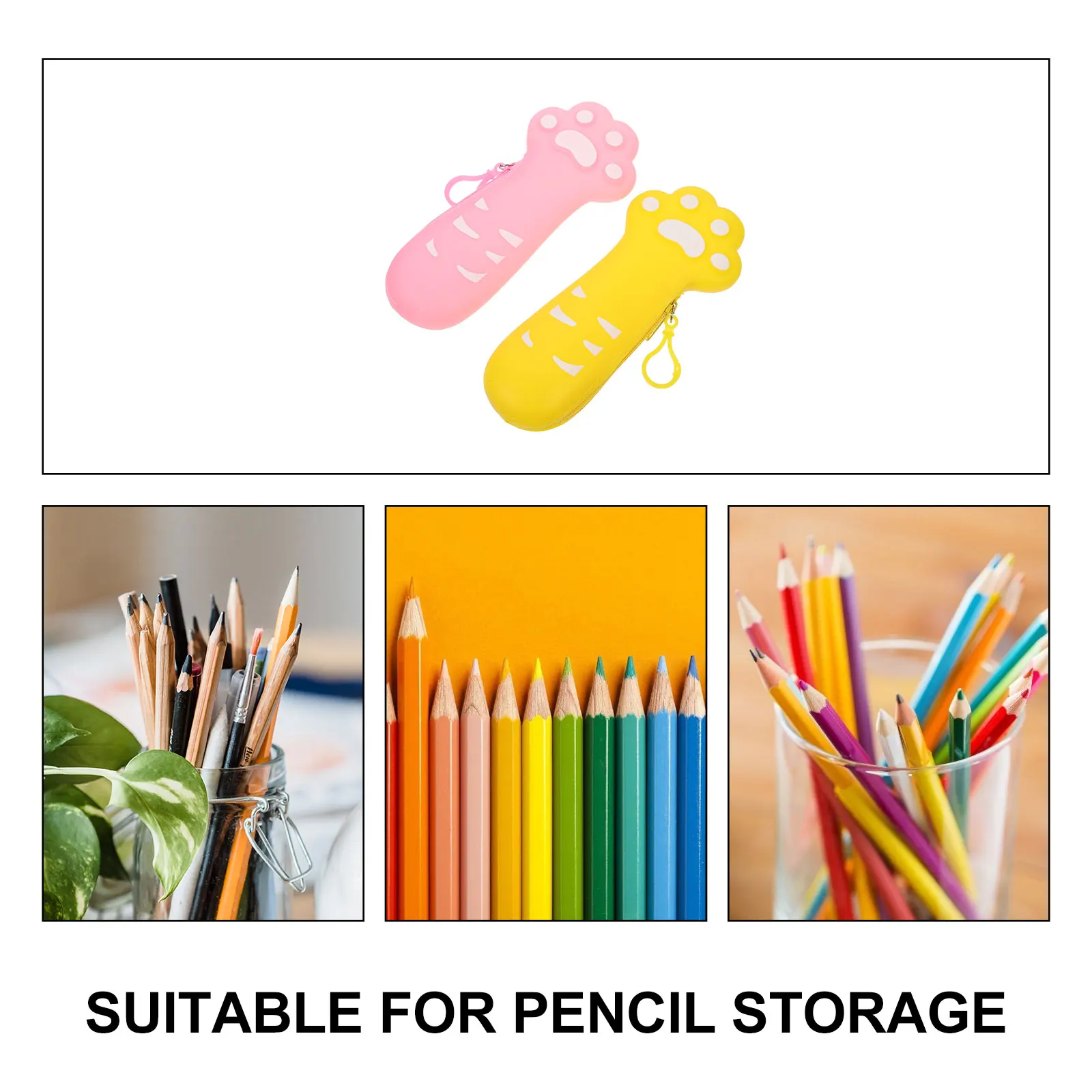 2pcs Cat Paw Cartoon Pattern Pencil Bag Zipper Design Lightweight Stationery Storage Holder Pen Pouch For Students Cute Silicone
2pcs Cat Paw Cartoon Pattern Pencil Bag Zipper Design Lightweight Stationery Storage Holder Pen Pouch For Students Cute Silicone