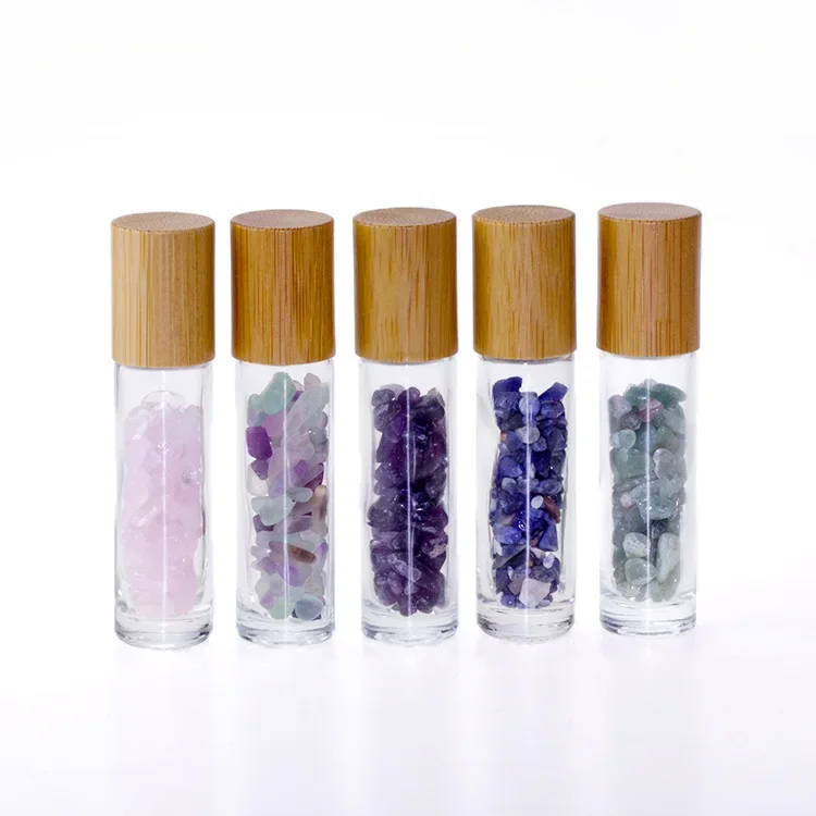 delicate Natural Gemstone Essential Oil Roller Ball Bottles Transparent Perfumes Oil Liquids Roll On Bottles with Crystal Chips 
delicate Natural Gemstone Essential Oil Roller Ball Bottles Transparent Perfumes Oil Liquids Roll On Bottles with Crystal Chips
